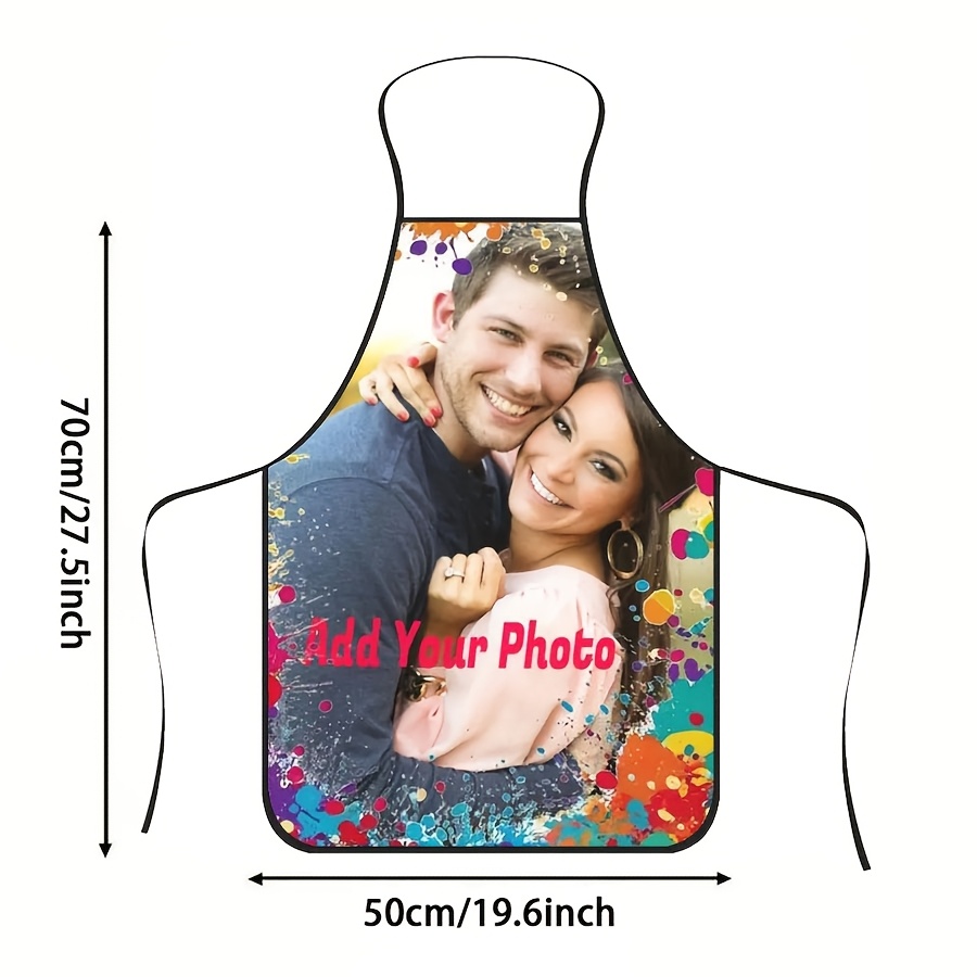 TEMU 1pc Personalized Photo Chef Apron - Custom-designed Cooking And Bbq Apron For Men And Women, An Ideal Birthday Gift For Mothers, Sisters, ,
