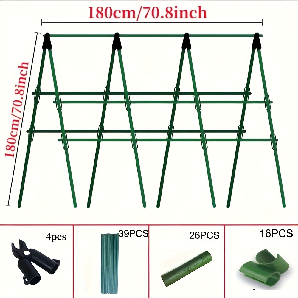 E-shop 85-teiliges Set große Pflanzenstützen, Outdoor-Blumenständer Rankgitter, Blumentopfstütze, Tomaten- Melonen-Stützrahmen, Gartenbohnen-