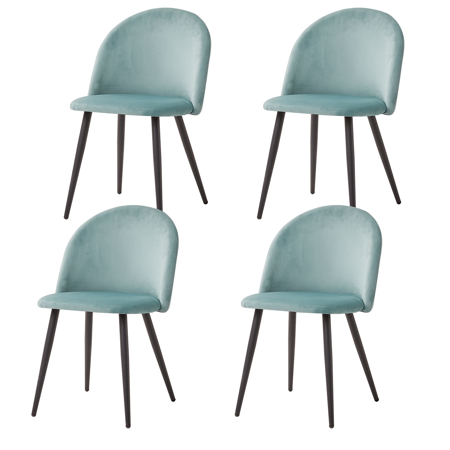 Image of Egoonm Set Of 4 Velvet Dining Chairs, Dining Room Chairs Modern Kitchen Chairs With Metal Legs, Soft Padded Seats, Upholstered Armless Kitchen/living Room Chairs For Dining Room Living Room Kitchen