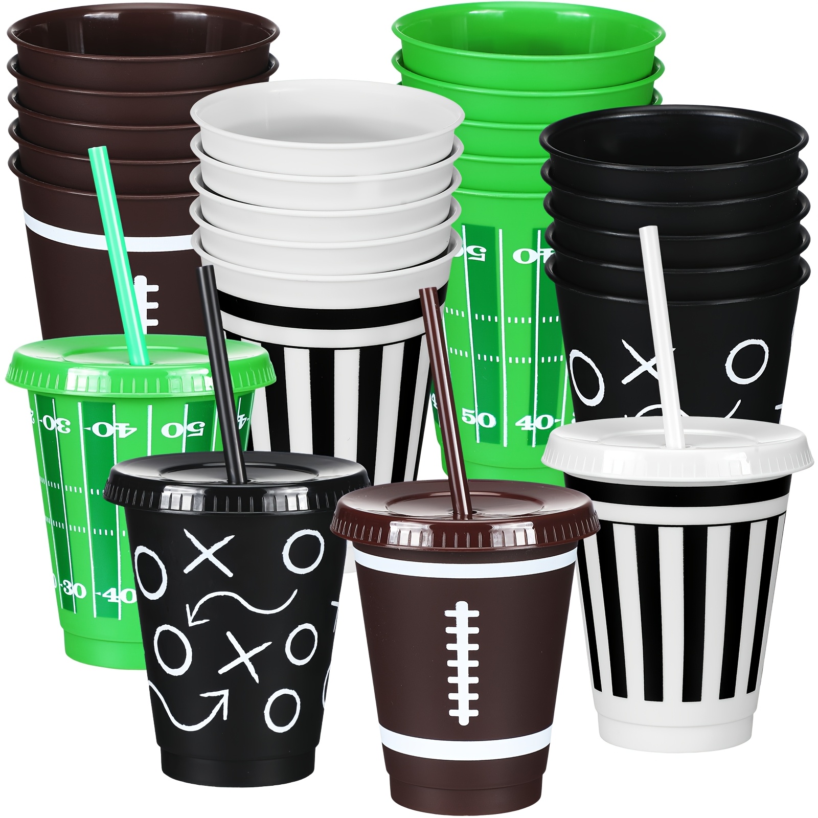 Denylo Pro 6 Sets Football Water Bottle With Drawstring Bag - Rugby Themed Sport Gym Party Favors For Players