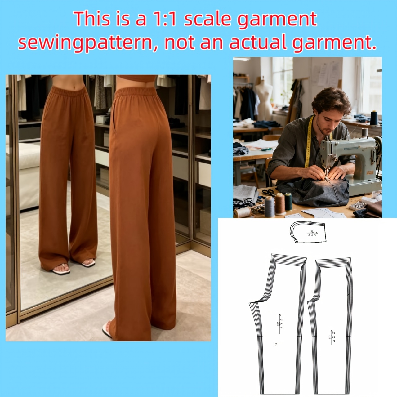 TEMU A Women's Style Pants Sewing Pattern (is A Production Pattern, Not A Finished Garment) Suitable For Your Fabrics To Make Paper Patterns For