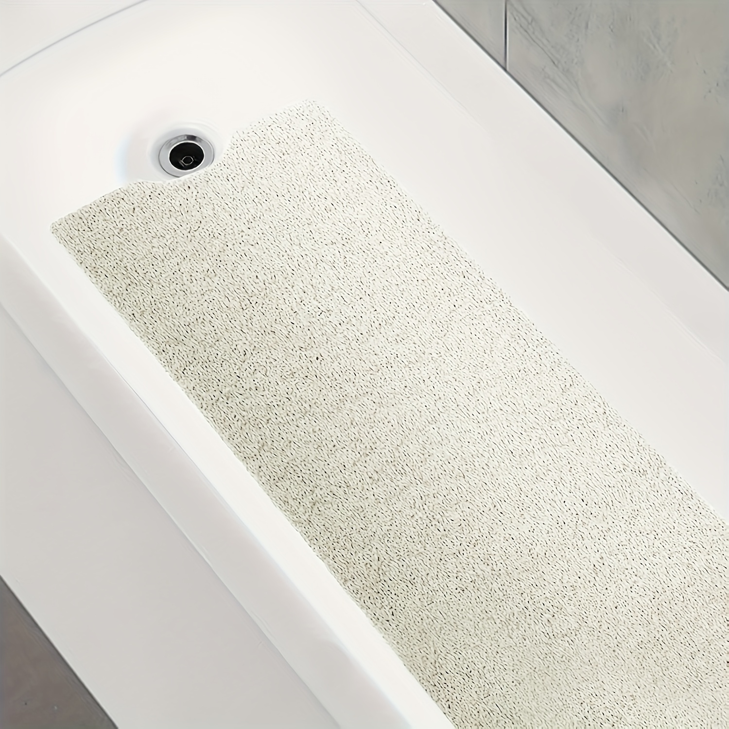 TEMU Tapis de Bain -Dérapant en PVC Loofah, Tapis de Douche Doux et Rapide pour Sol de Baignoire, Tapis de Bain Confortable avec Drainage, Disponible