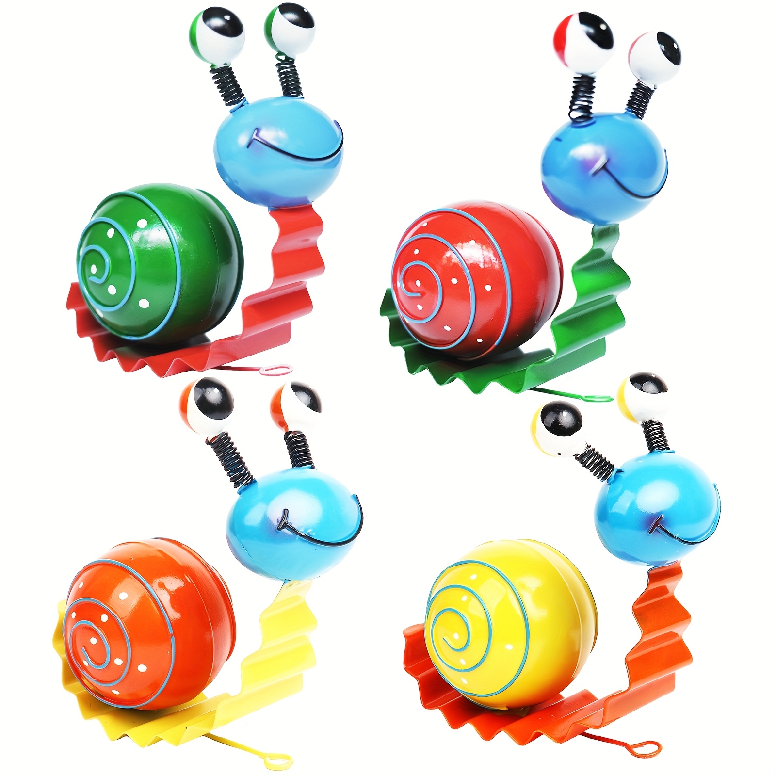 Outdoor Sculpture 4pcs Cute Snail Garden Decor, Patio Lawn Yard Wall Ornament For Indoor And Outdoor Use - Red, Green, Yellow, Orange