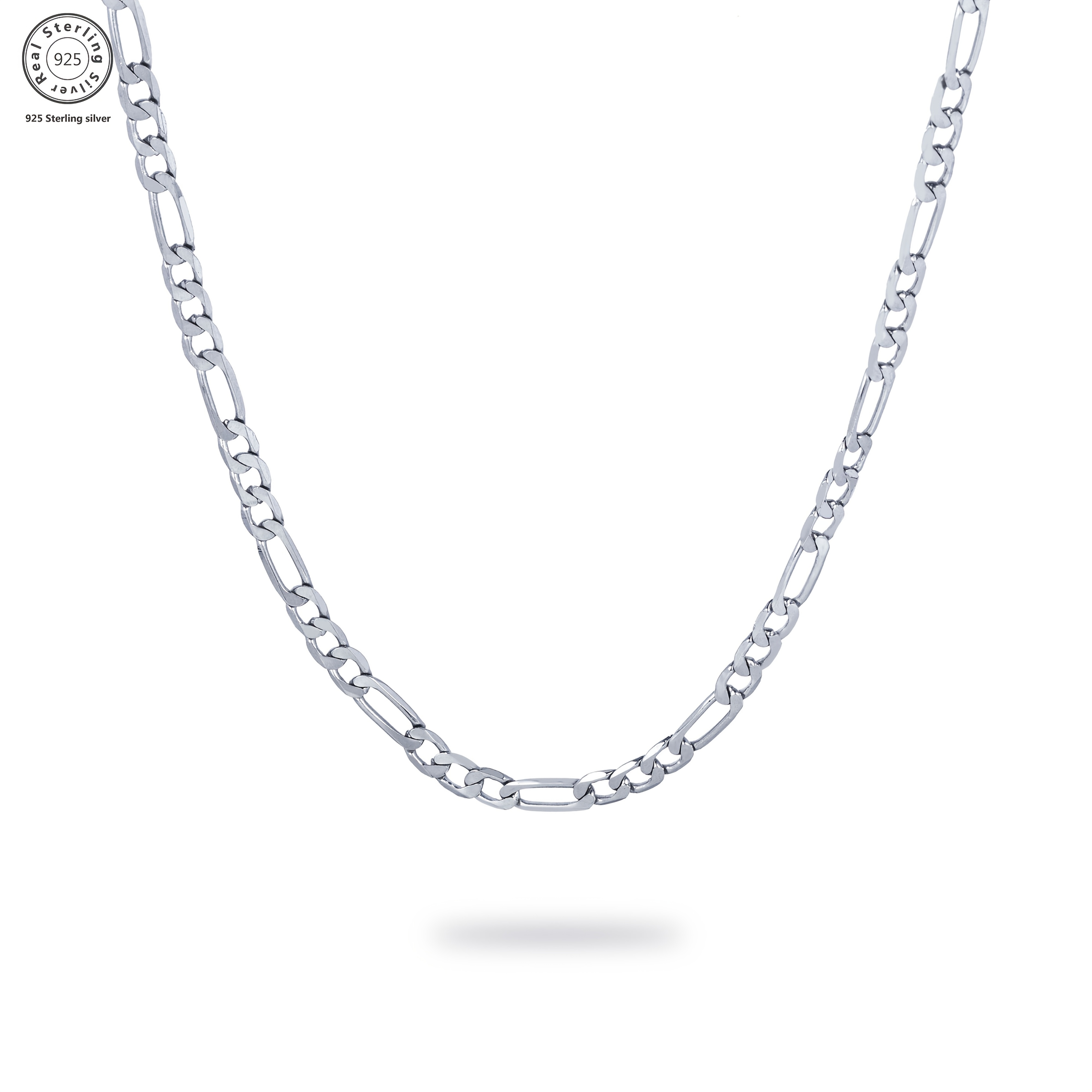 Image of A Stylish 925 Sterling Silver Chain Necklace Designed For Men And Women, Featuring A Easy Yet Elegant 5mm Design. A Perfect Gift For Valentine's Day, Birthdays, Or Anniversaries, Presented In A Box