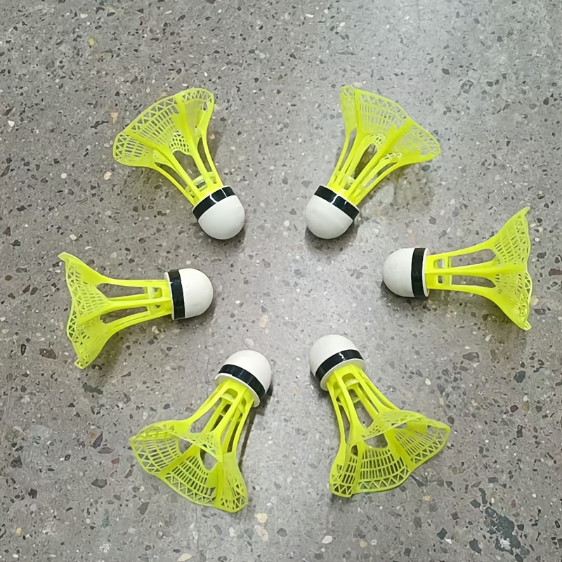 6pcs, Windproof And Wind-resistant Badminton Shuttles, Nylon Material, Random Colors, Soft And Elastic, Wind-resistant And Durable, Suitable For Outdoor Badminton Practice And Sports