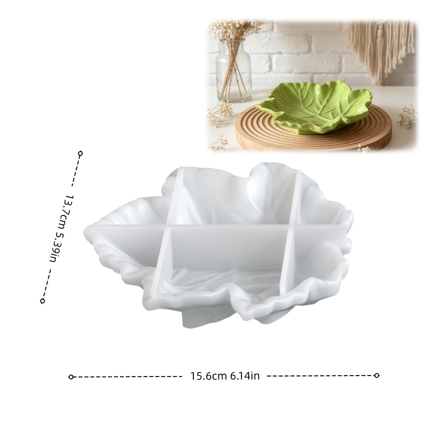 TEMU Stampo in argilla, stampo in silicone a a forma di foglia, stampo in silicone per resina a , stampo in cemento gesso riutilizzabile, facile da