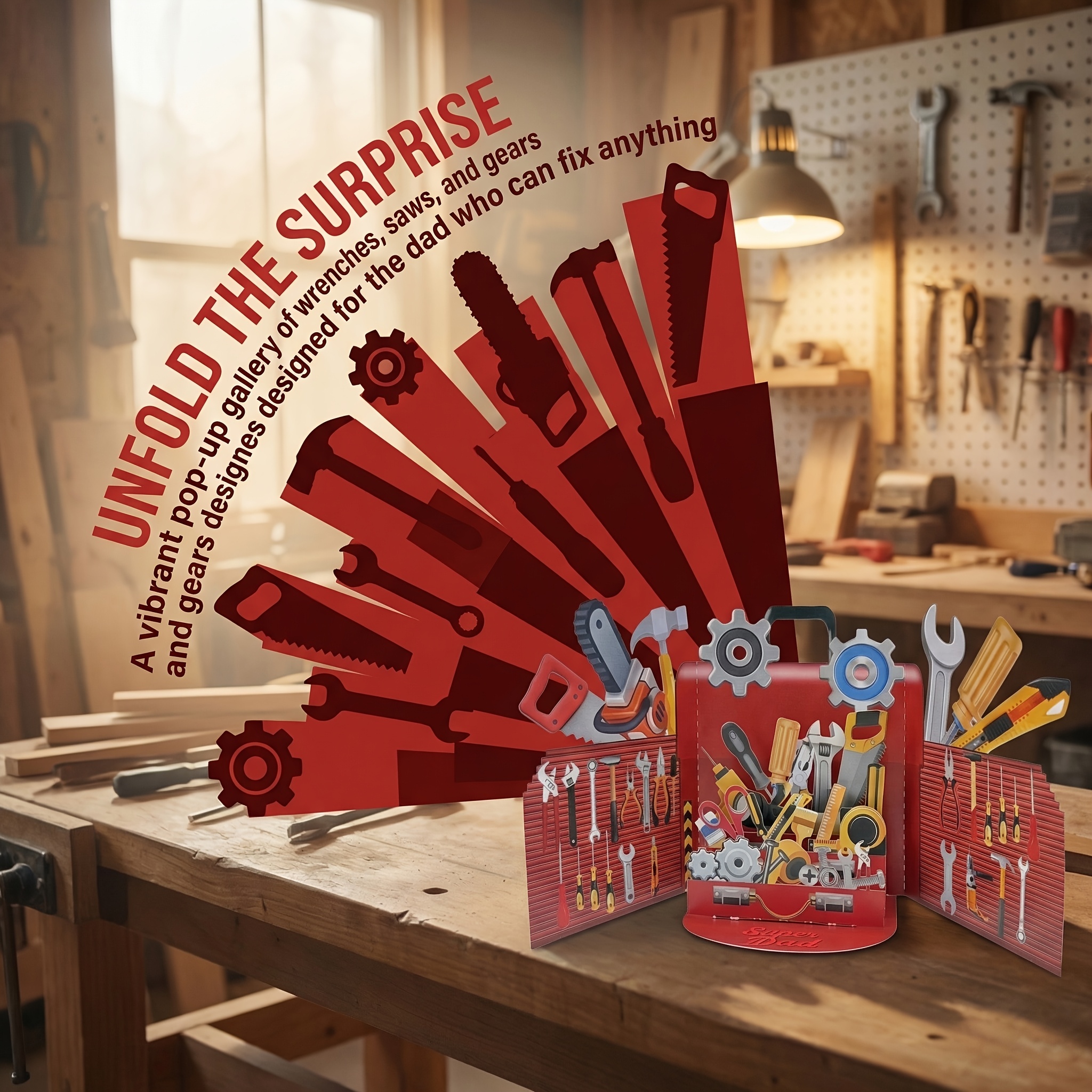 TEMU 3d Toolbox Greeting Card, A Gift For Children To Give On Father's Day Or Birthdays, Suitable For Gifting To Fathers And Male Elders; Includes