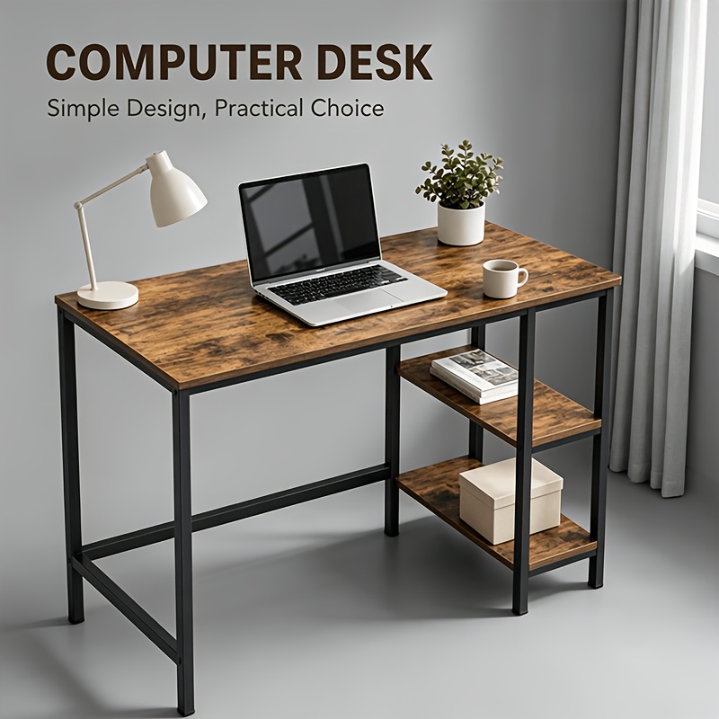 Gaming Desk, Home Computer, Heavy-duty Study Table - Modern Workbench - Metal Frame Structure, Office Desk Workbench, , Suitable For Rental Housing, Dormitory, Home