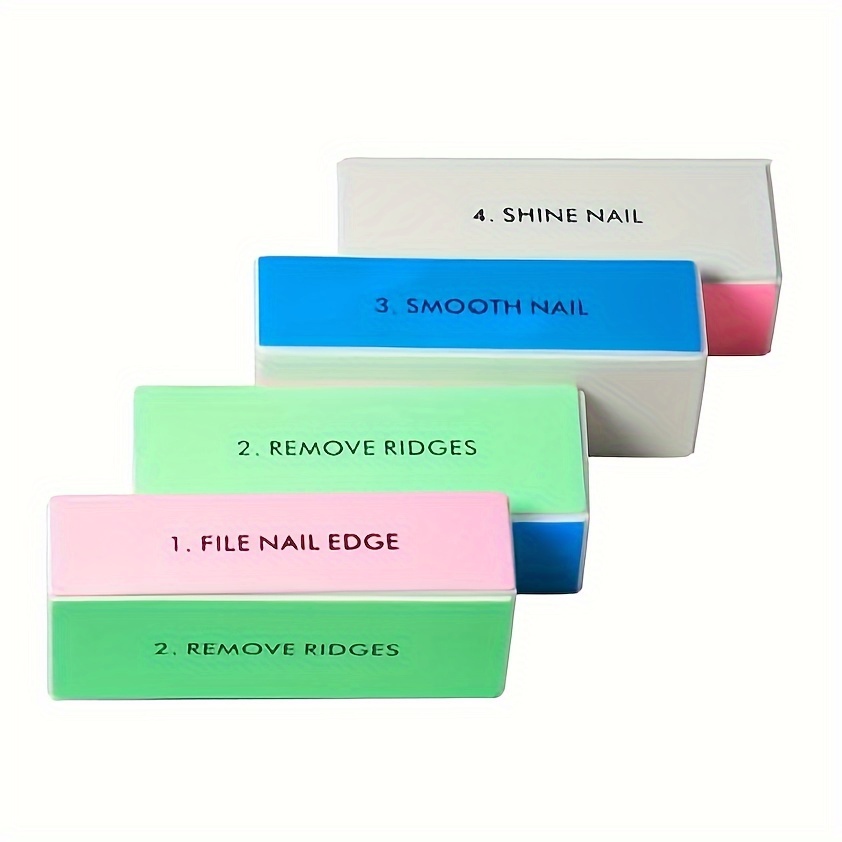 

10 Pieces Nail Buffer Block, 4-in-1 Shine Nail Buffer & Polishing Nail File, For Manicure & Nail Care Diy And Salon Use, Random Colors