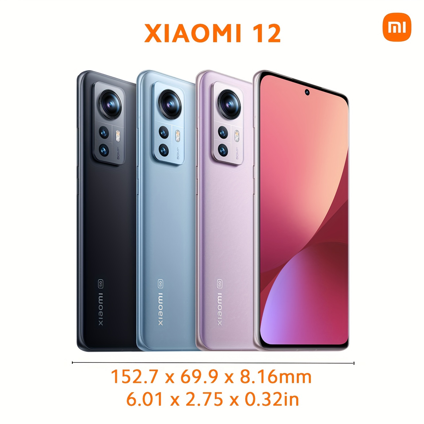 Xiaomi 12 - Smartphone 8+256GB, 6.28” 120Hz AMOLED Display, Snapdragon 8  Gen 1, 50MP+13MP+5MP Triple Camera, 4500mAh : : Electrónicos