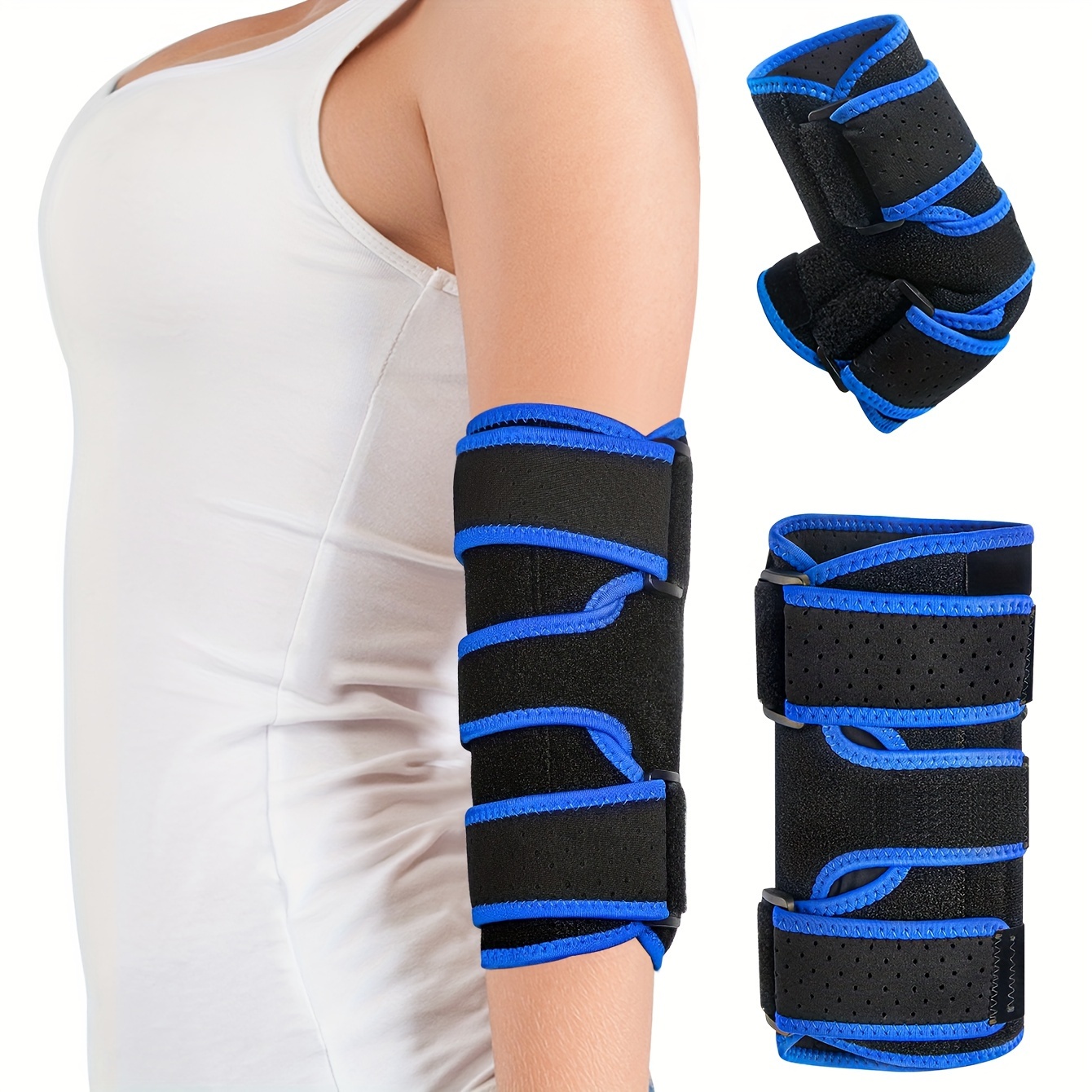 

Adjustable Elbow Bracket With Hook And Loop Fastening Strap - Breathable Polyester Blend, Daily Life Scenariosbow Brace, Comfortable Night Elbow Sleep Support