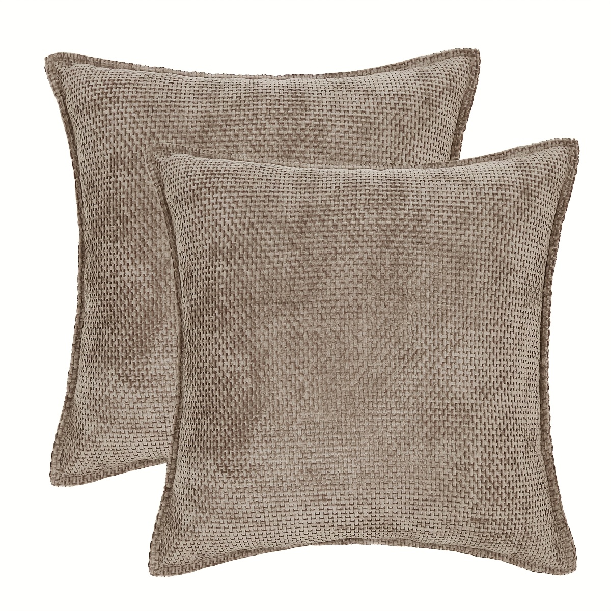 TEMU 2pcs, Textured Chenille Pillow Case For Throw Pillows Solid Color Decorative Pillow Cover Vintage Cushion Covers For Living Room Bedroom Couch