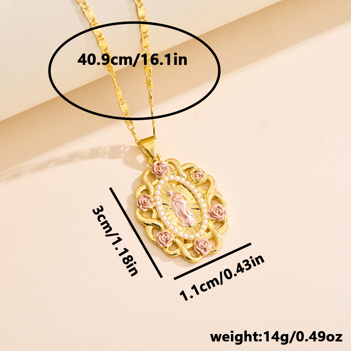 Women's Vintage Plated Lace Rose Pendant Necklace, Elegant Gift