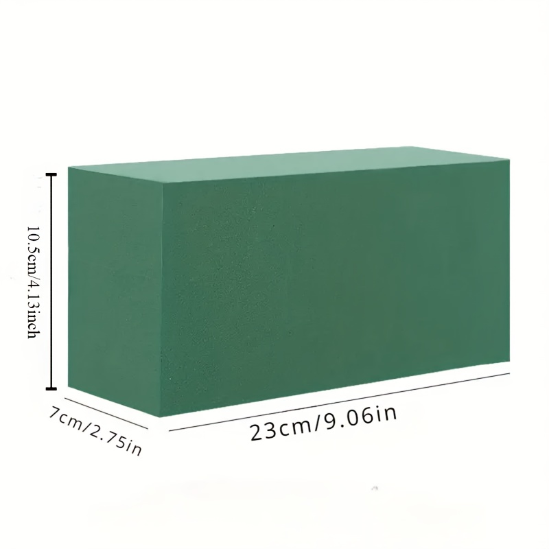 E-shop Ein grüner Blumensteckblock, für frische und künstliche Blumen, Maße 23x11x7 cm - Ideal zum Arrangieren, Pflanzen und für Bastelprojekte,