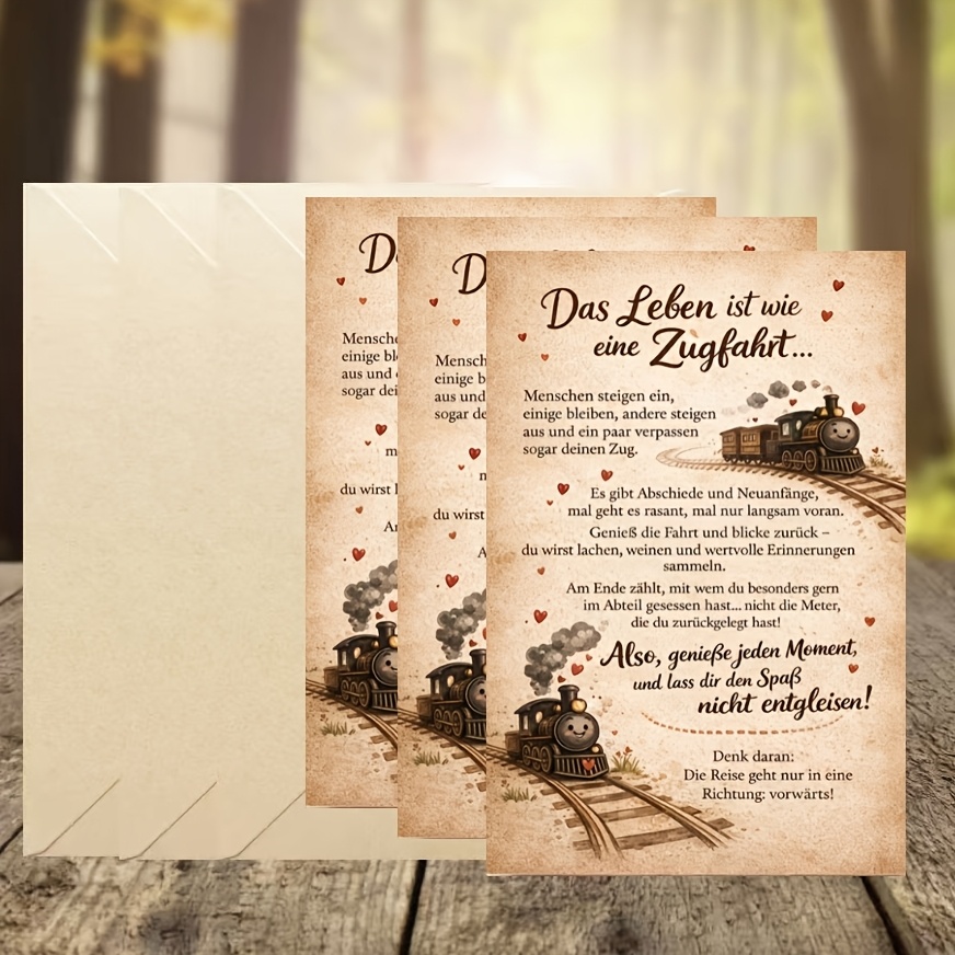 Inspirational Train-themed Greeting Card, Suitable For , Family, Or Colleagues To , , Or To Encouragement And Support