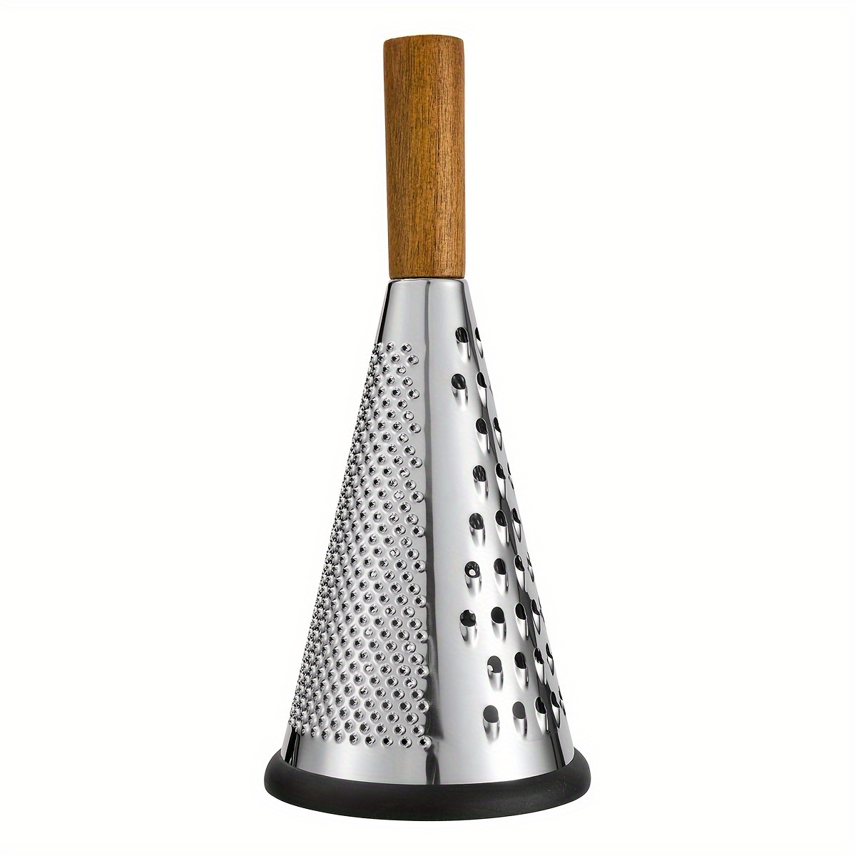 Shaon Stainless Steel Conical 3-sided Vegetable Grater, Cheese Cutter With Wooden Handle, Kitchen Gadget For And Fruits, Vertical