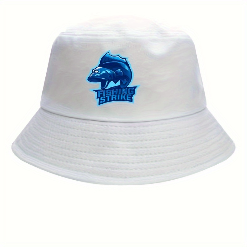 1pc Customized Cotton Fisherman Hat, Outdoor Sun Hat, Printed Bucket Hat, Fishing Hat for Fishing Hiking Camping,Temu