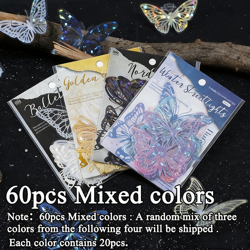 60pcs Mixed Random Colors Stickers, Stickers, Hollow Lace Retro Hand Journal Supplies Scrapbooking