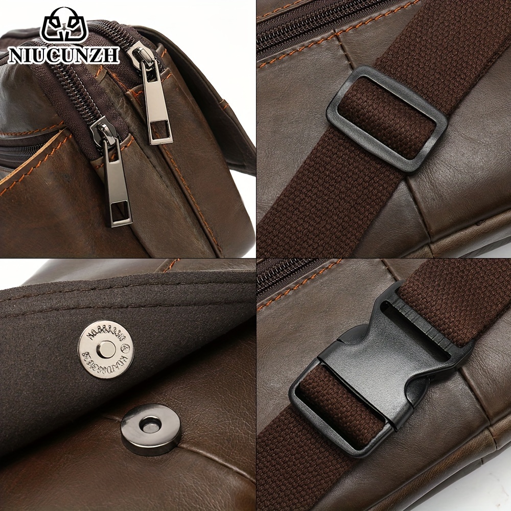 1 pieza, bolso de cintura/pecho de cuero   para hombre, bolso cruzado casual para viajes 8