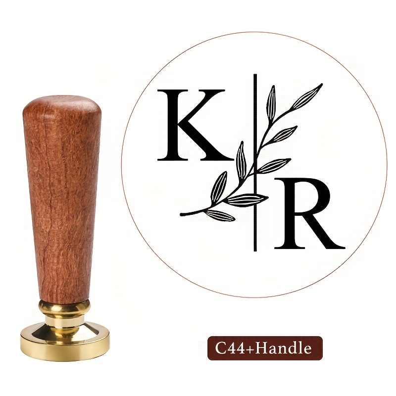 TEMU 1 Set personalisierbarer Wachssiegelstempel, mit (Griff + 2,5 cm/0,98 Zoll Stempel), personalisierte Gravur für Bastelarbeiten, Umschläge,