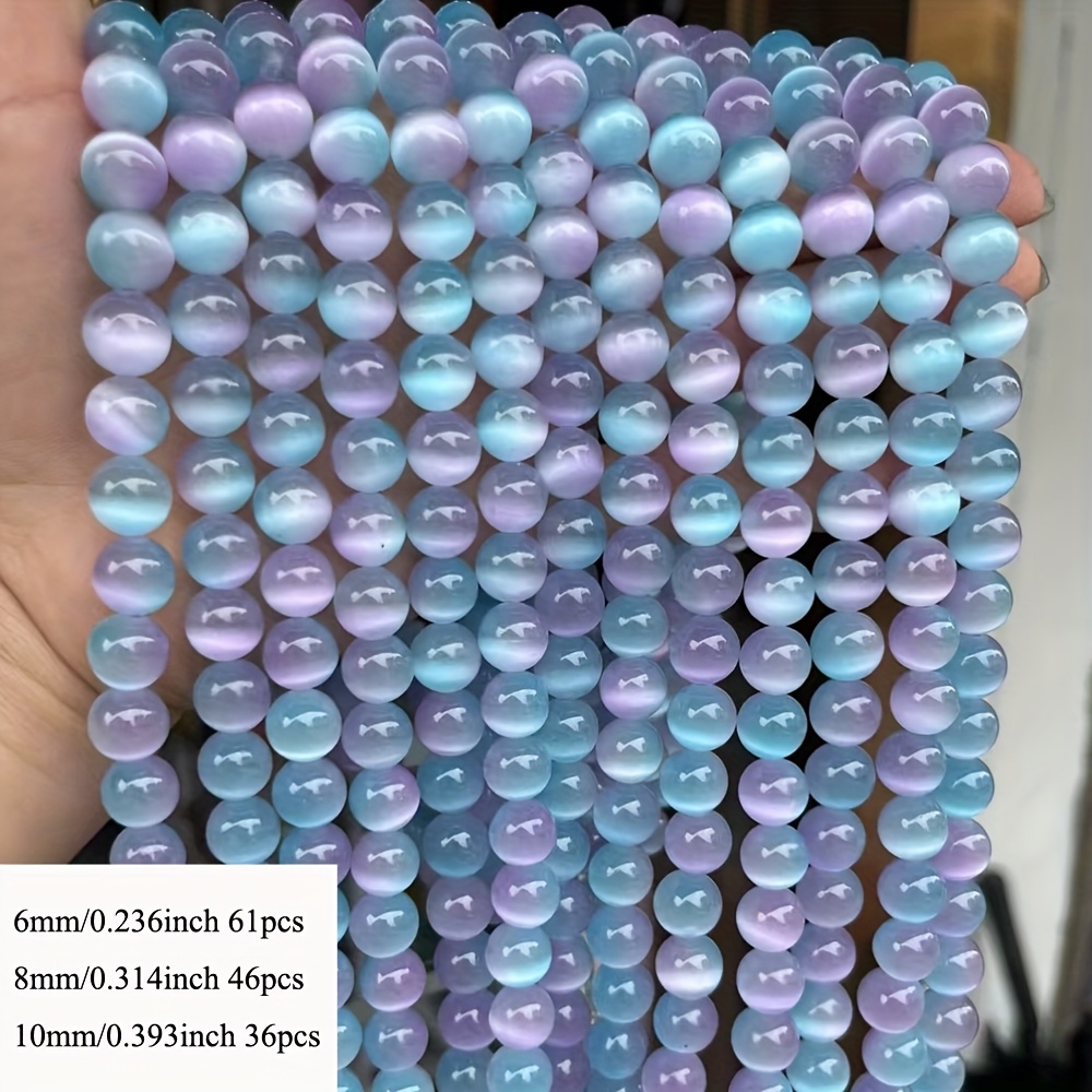 E-shop Annebeads Pastell-Gradient Perlen – Schimmerndes Ozeanblau zu Lavendelviolett, 6/8/10mm Zwischenperlen für Schmuckherstellung, DIY-Basteln,