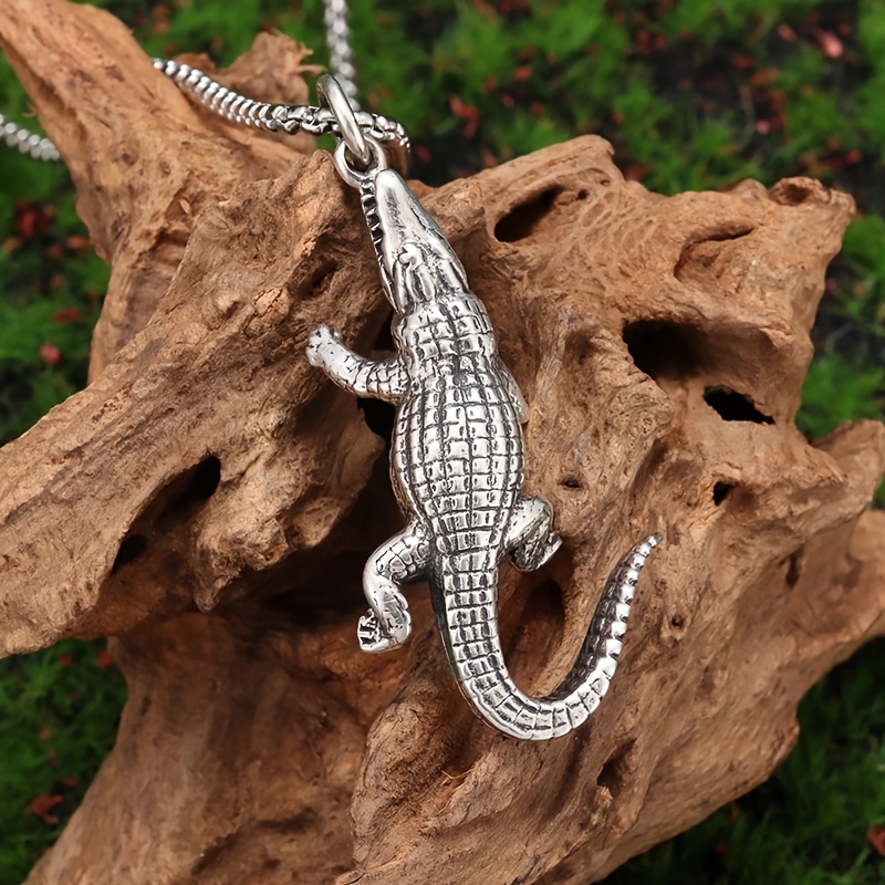 Image of Men's Punk Domineering Animal Lizard Crocodile Pendant Necklace Personality Trend Motorcycle Hip-hop Accessories Jewelry