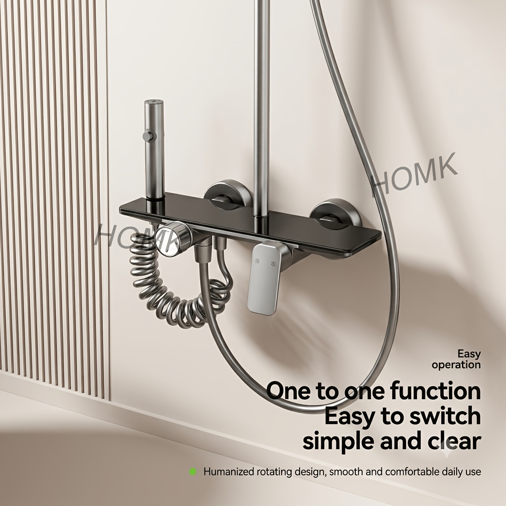 HOMK 4-In-1 Shower Panel System with Rainfall and Waterfall Outlets