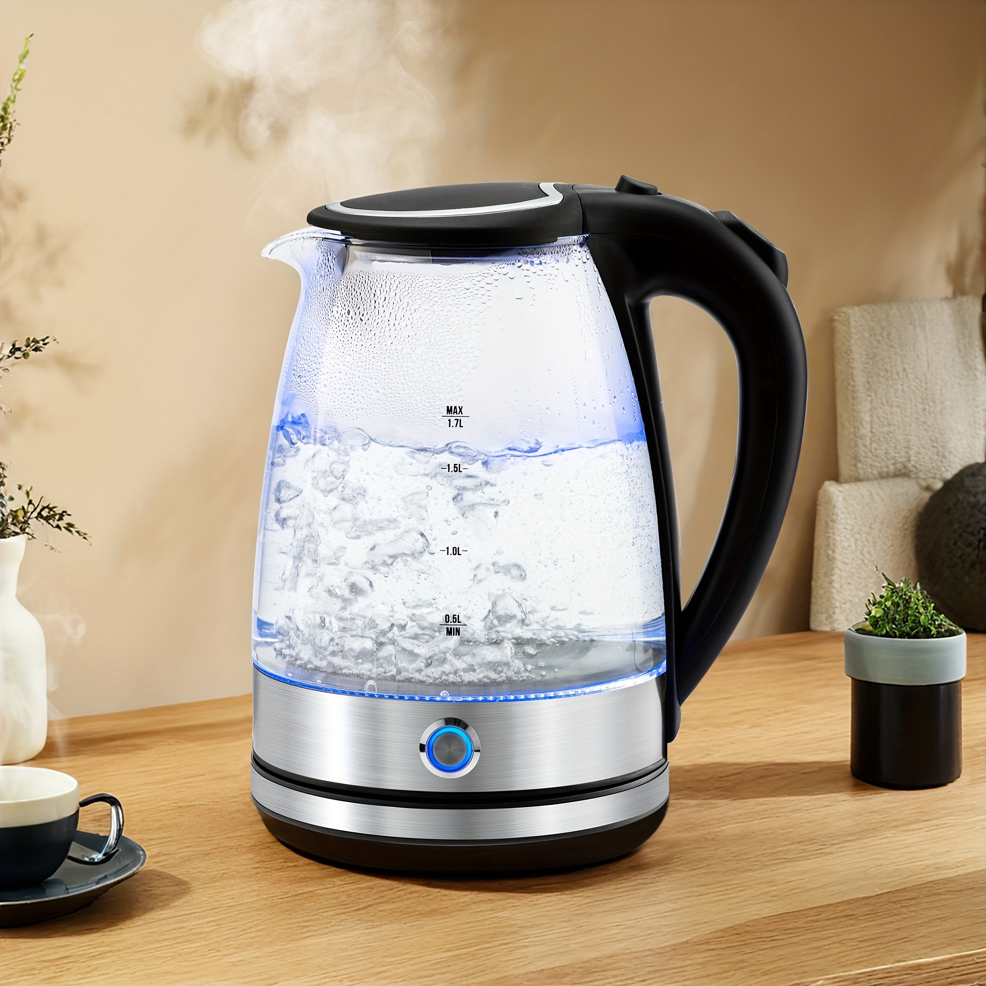 

Susteas Electric Kettle, 1.7l Capacity, Made Of Bpa-free High Borosilicate Glass, Easy To Use And Safe, With Automatic Shutdown Function