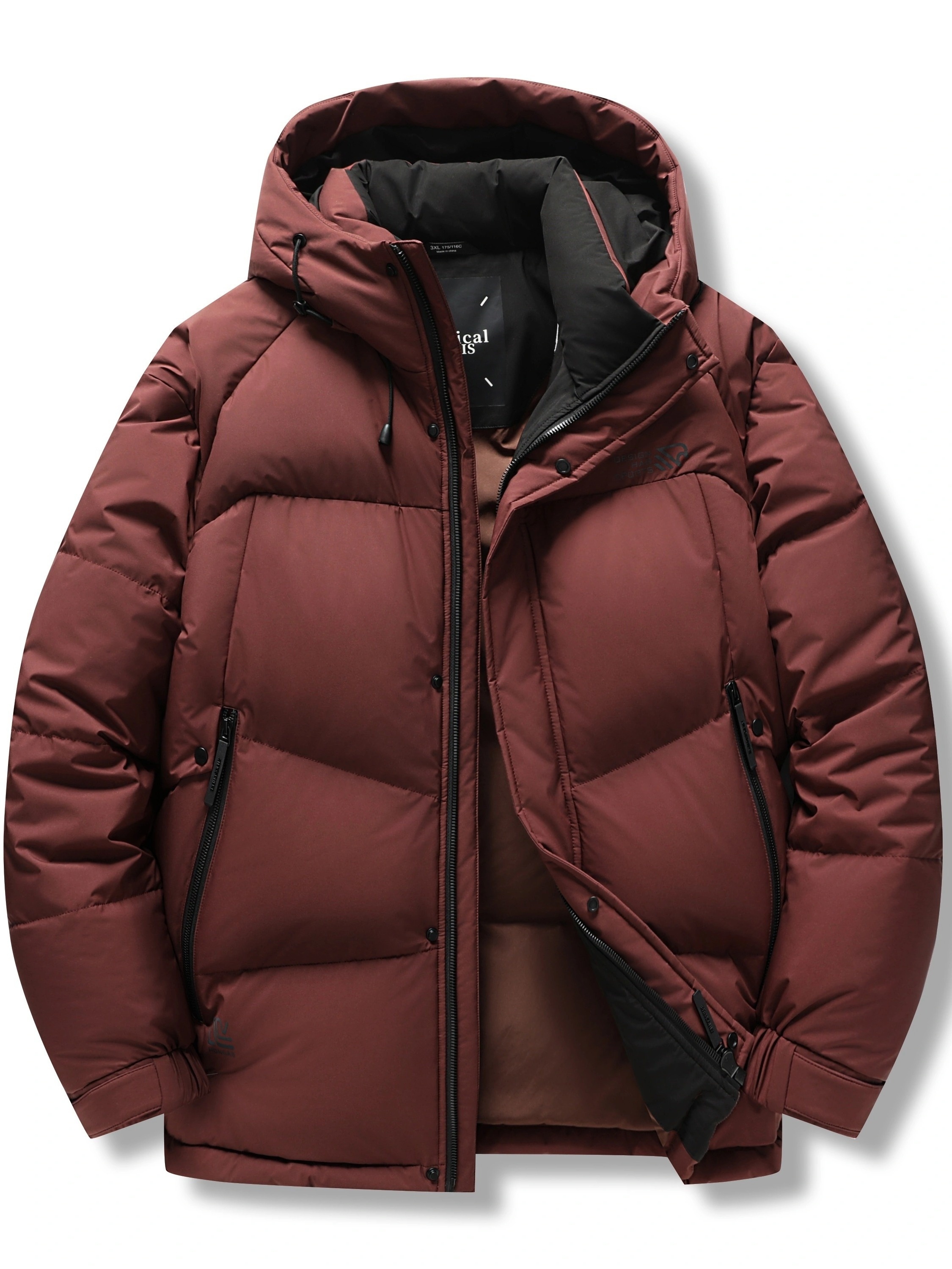 Plus Size Men's Thickened Short Hooded Down Jacket