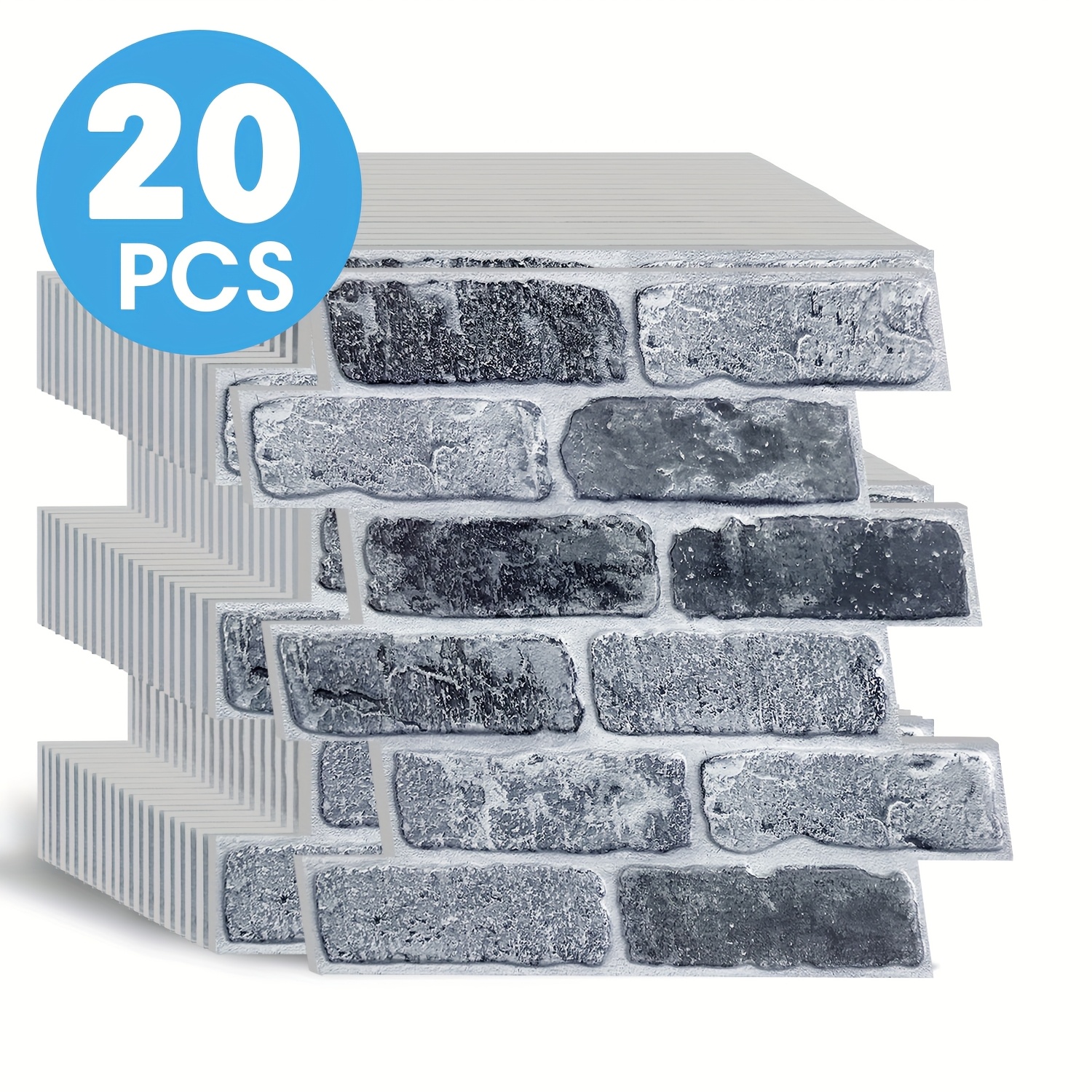Image of 20pcs Pvc Brick Self-adhesive Wall Panels - Hanging Decorative Tiles - Small Size 3d Brick Wall Stickers, Vintage Wall Decor, Living Room Decorative Panels, Home Decor, Self-adhesive Wall Stickers
