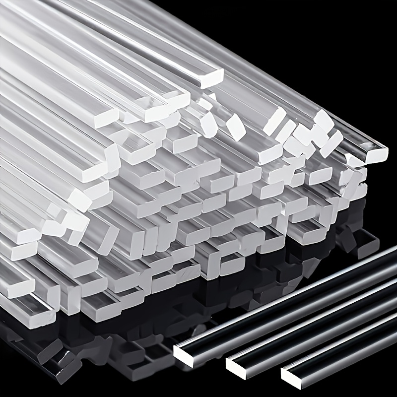 TEMU 50pcs 6-inch Clear Flat Sticks, Plastic Strips, For Crafting, Party Decorations, And Gardening