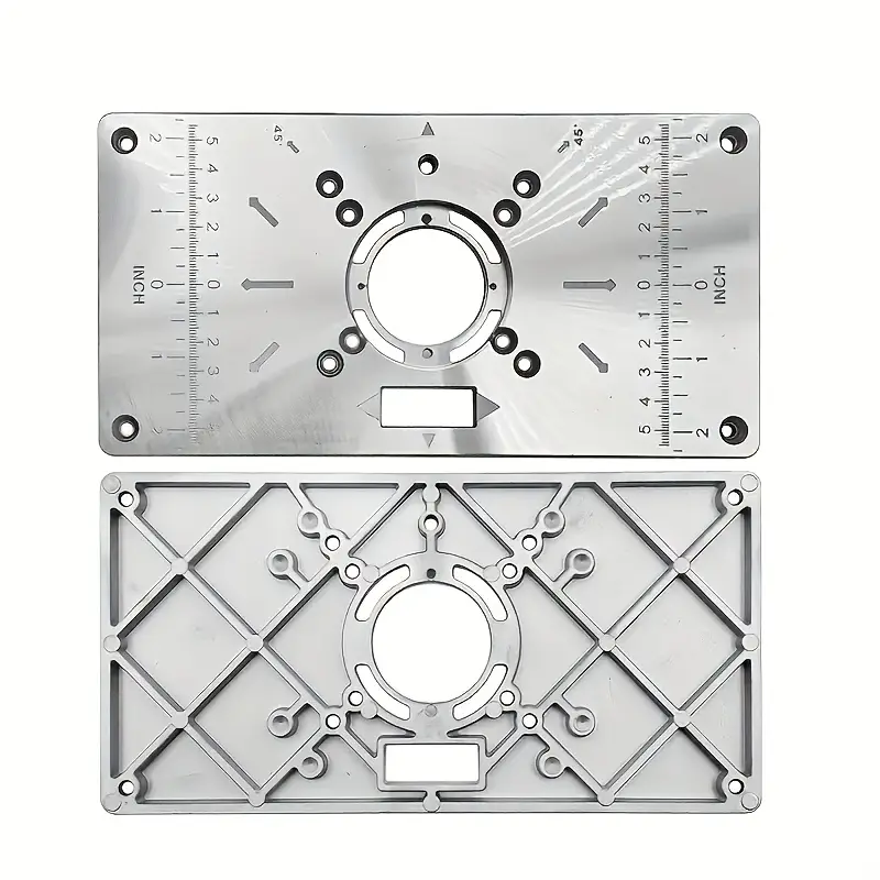 durable aluminium router table insert plate for smooth cutting engraving 4 rings compatible with table saws woodworking benches stability machine tool details 3