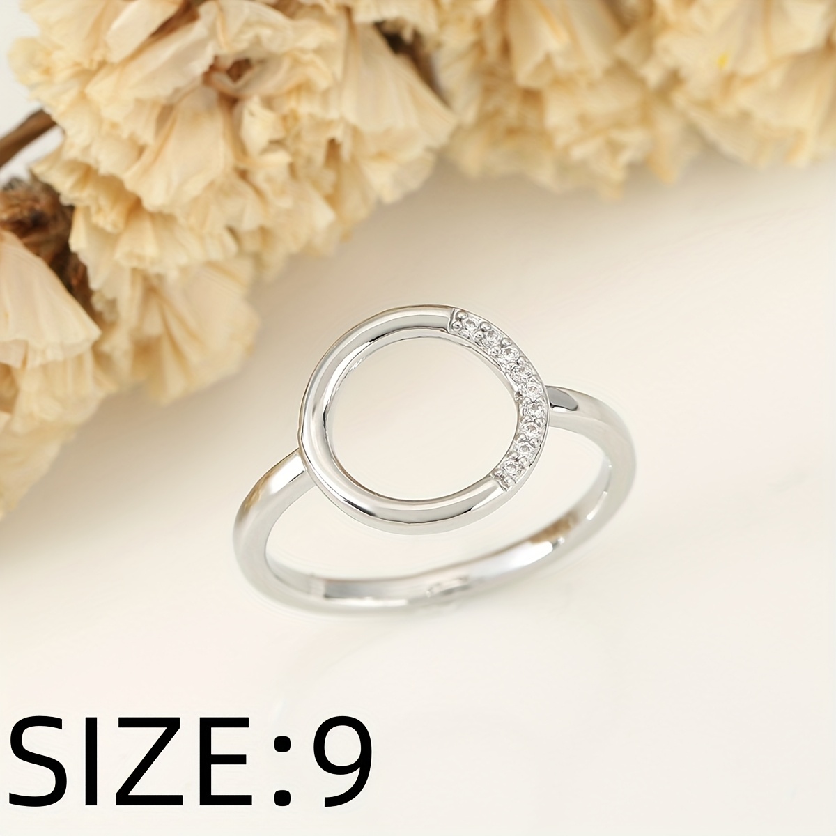 Stylish Young Copper Ring with Adjustable Zirconia Setting