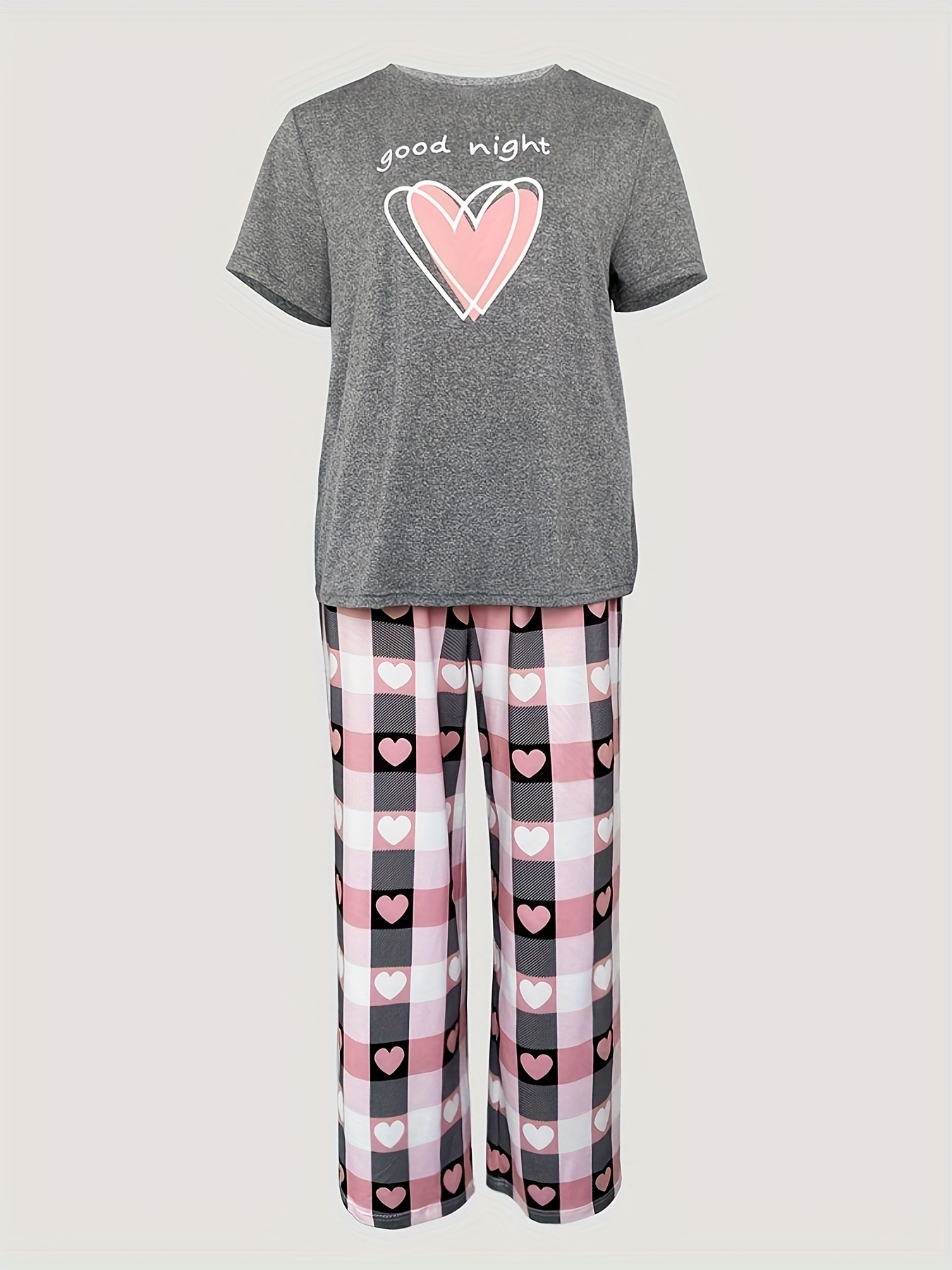 2pcs printed round neck short sleeve set gradient printed loose pants womens summer pajama set breathable   clothing two piece set Product details 13