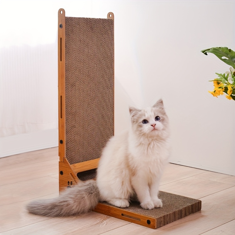 

Extra Large L-shaped Cat Scratching Post, Fiberboard Material, Suitable For Large Cats Like Ragdolls And Maine Coons, Ideal For Clawing And Play