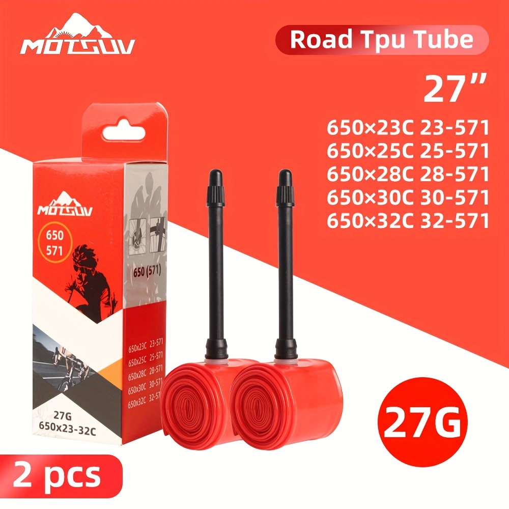 

Motsuv Tpu Road Bike Inner Tubes, Valve, 700x23-32c, Cycling Tire Cylinders, 27g French Valve, For Mountain, Folding & Road Bicycles