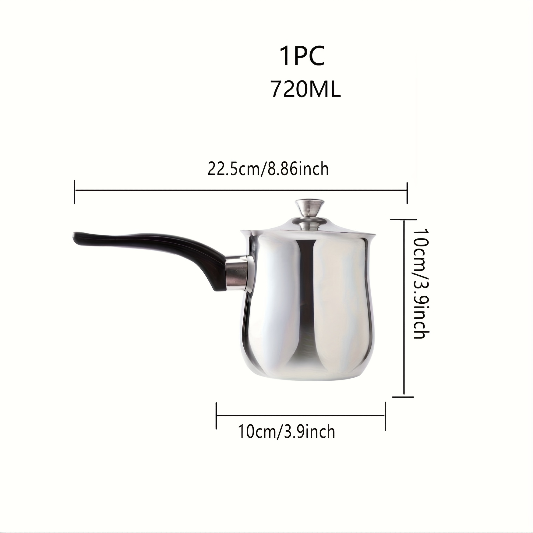 TEMU Stainless Steel Coffee Pot, Milk Frothing Pot, Warm Small Cookware With Lid And Handle, Suitable For Stove Use