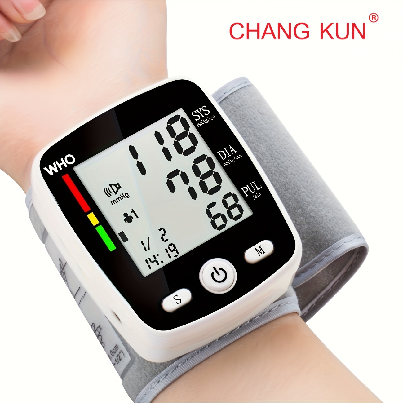   kun rechargeable wrist   with usb charging automatic digital bp machine voice broadcast large display screen built in lithium battery sis dia pu   diastolic   measurement usb rechargeable monitor userfriendly design durable wristband   wrist cuff Product details 0