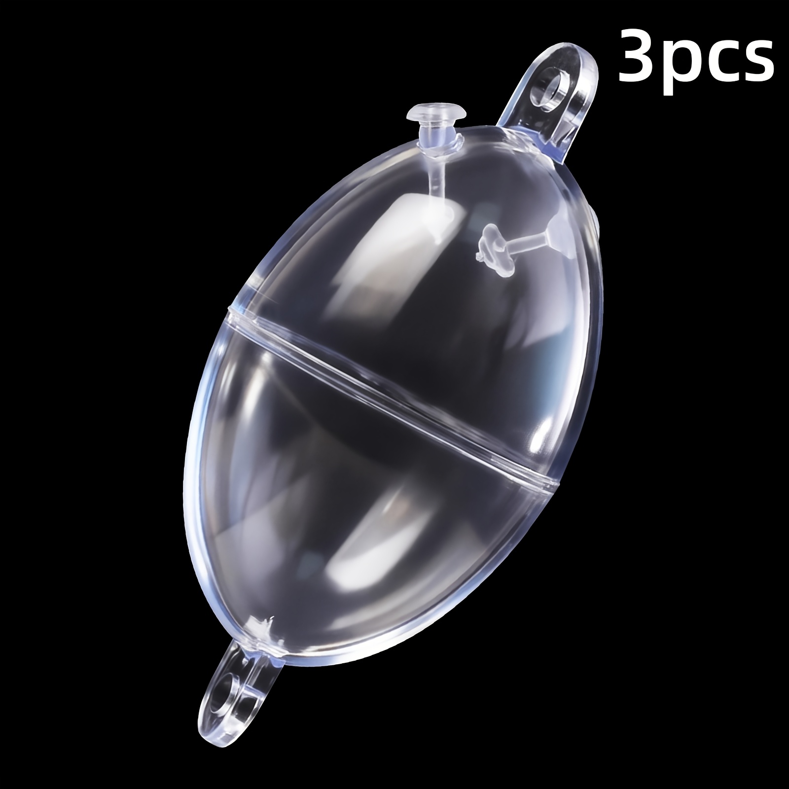 TEMU 3pcs Water-filled Float, 3.68in Adjustable Large Oval Transparent Fishing Float For Casting Rods, Sea Rods, Long-distance Casting, And Boat