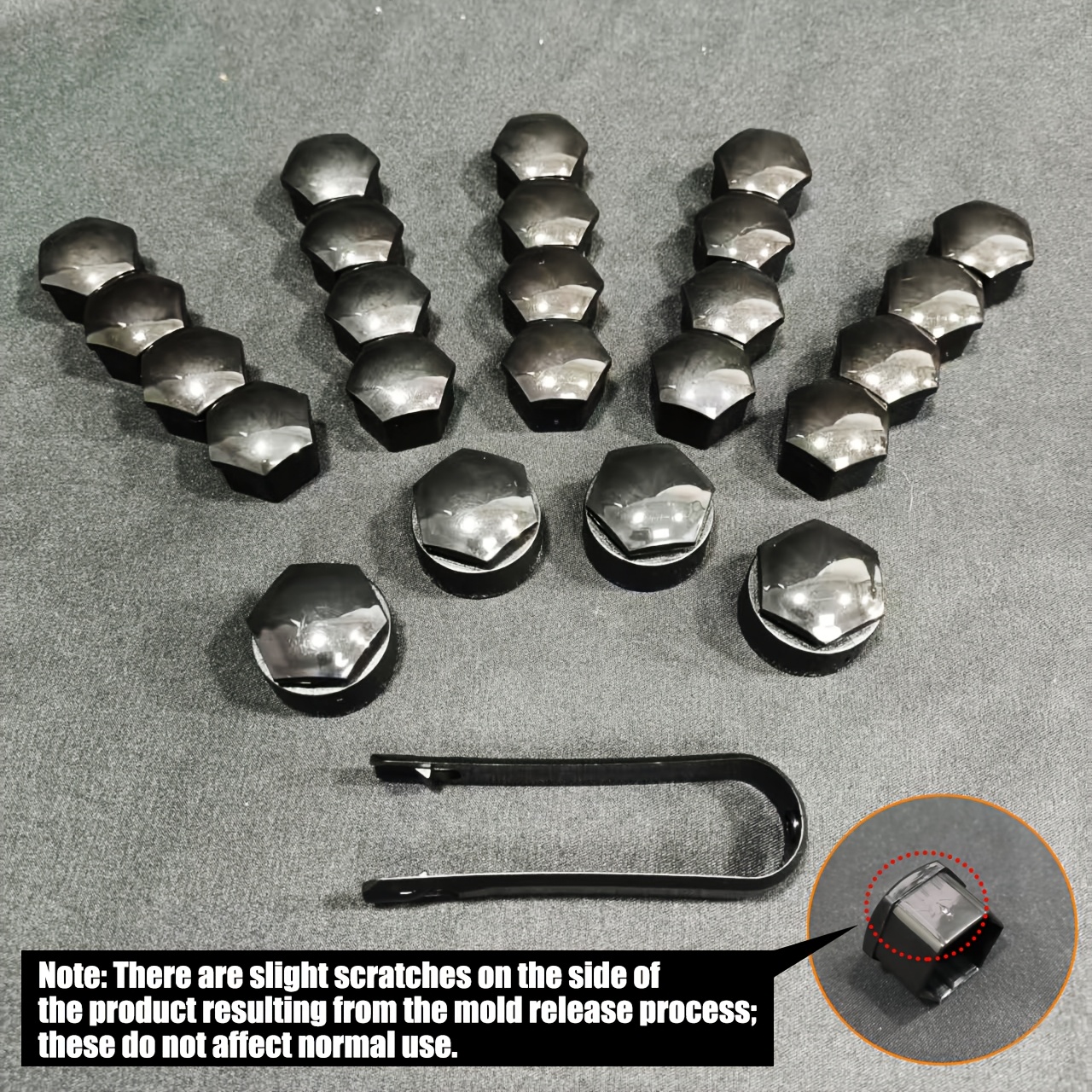 TEMU Kit di 24 dadi per pneumatici (composto da 20 dadi di copertura da 17 mm, 4 dadi di copertura da 24 mm e dotato di clip). Rivestimento ruota con