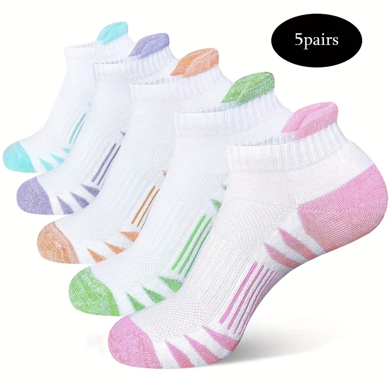5/15-pair Random Assortment Women's Compression Ankle Socks, Breathable And Comfortable With Arch Support And A Low-cut Design, Suitable For Running, Sports, And Casual Wear