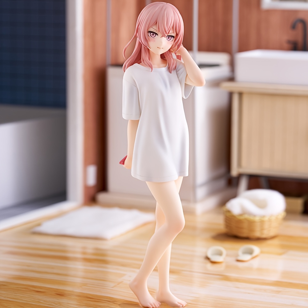 

Pink-haired Anime Girl Figurine In White Clothing - Pvc Collectible Art Piece For Home, Office Decor, Or Gift - Classic Anime Model With Facial Features And Effect, Anime Accessories