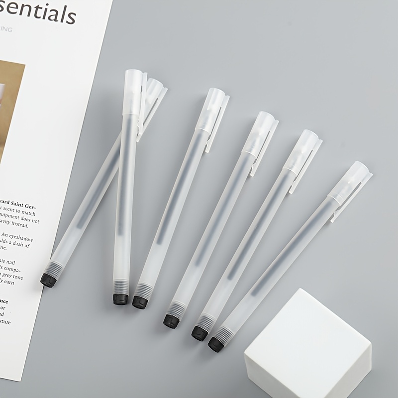 TEMU 20-pack High-quality Matte Pens 0.5mm Neutral Ballpoint, Black, Fine And Quick-drying, Continuous Ink, Suitable For Students, Study, Office Use,