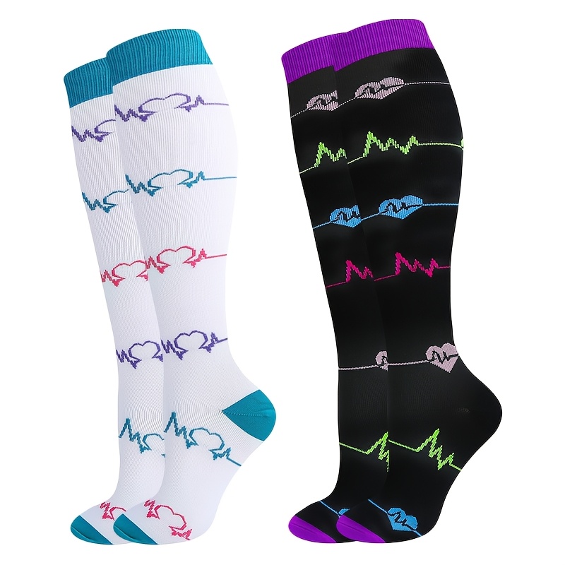 TEMU Copper Compression Socks Women Men Knee High Cute Sports Cycling Medias Adult Support Hose Long Womans