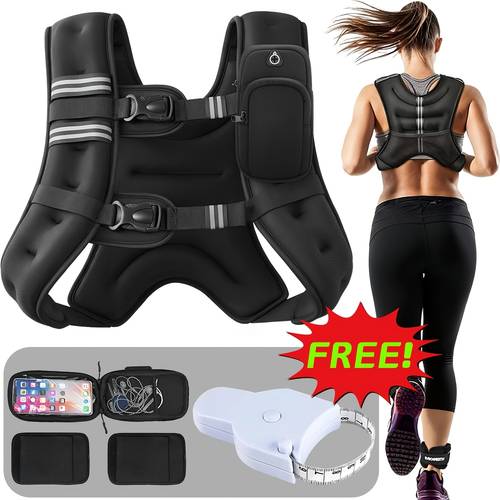 16 lb fit weighted reflective vest with phone pouch heavy duty weight training vest for running gym and strength training and fitness gear unisex fashionable and ming equipment