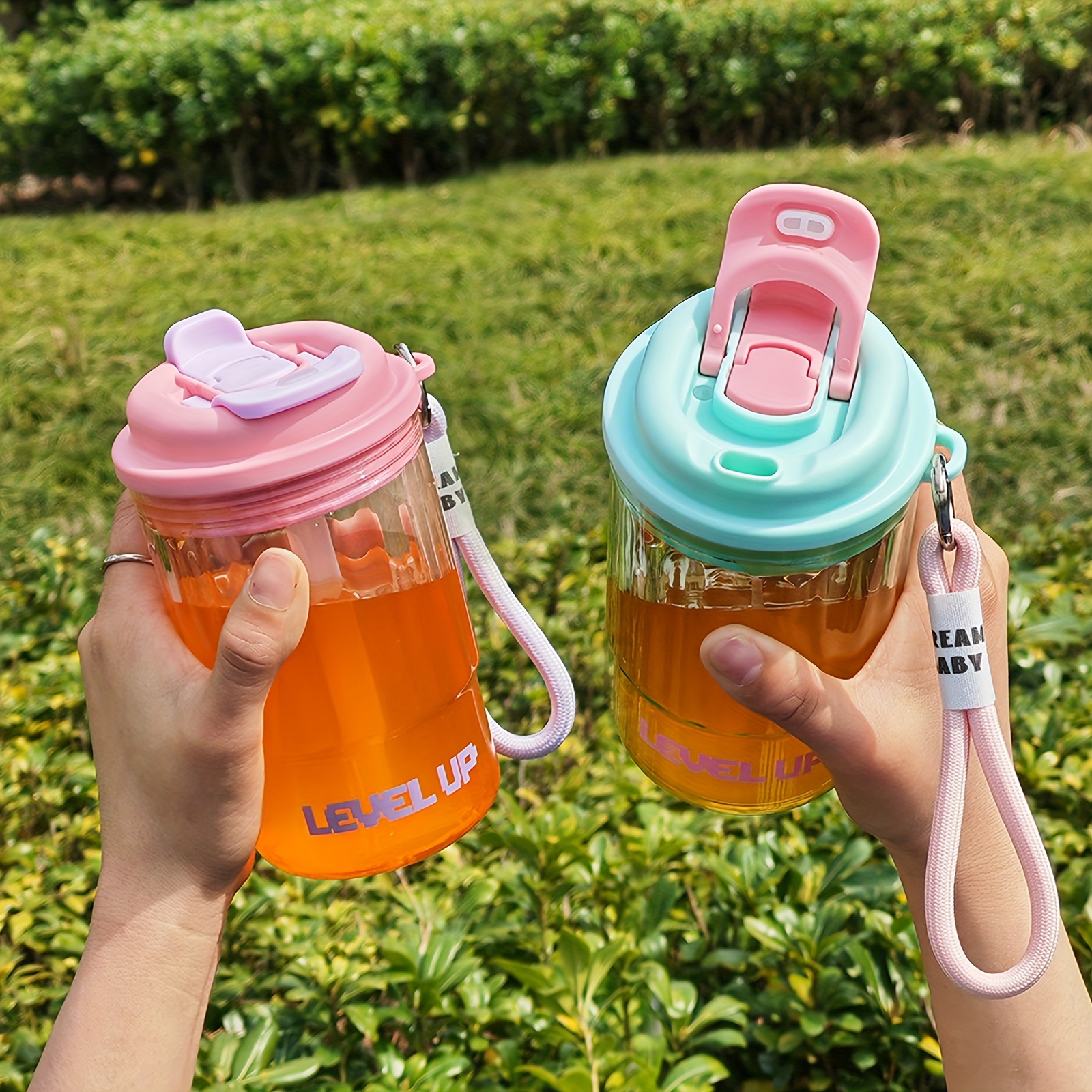 1pc, Travel Coffee Mug with 2-in-1 Leak Proof Lid And Straw, 16.91*  Resistant Plastic Coffee Cups, Clear Water Bottle * Drinkware,for Men And  Women Outdoor Sports, Travel & Camping
