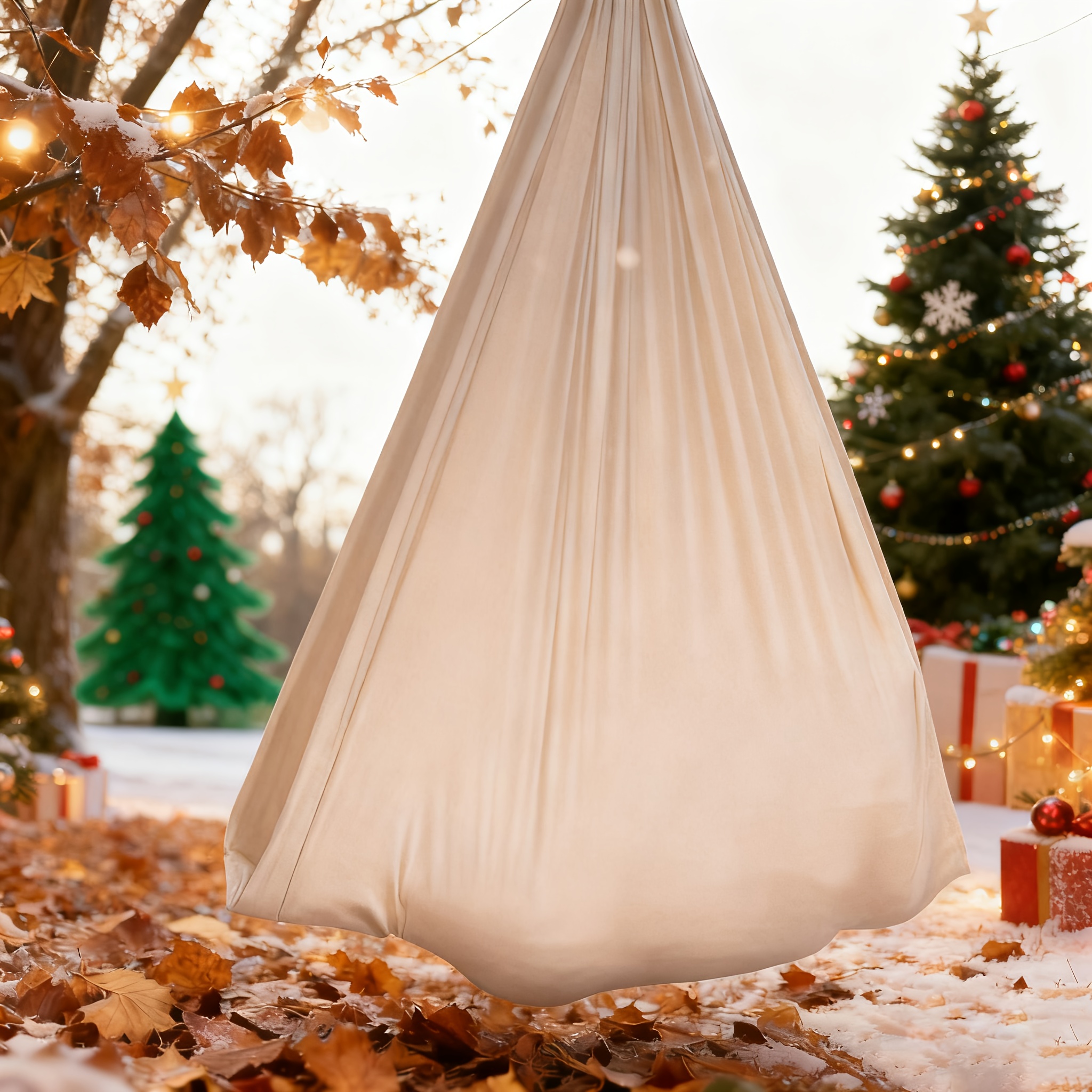 E-shop Elastische Hängematte Schaukel für Innen und Außen, Verstellbares Stoff-Hängesessel für Yoga, Camping, Picknicks, 59X110 Zoll