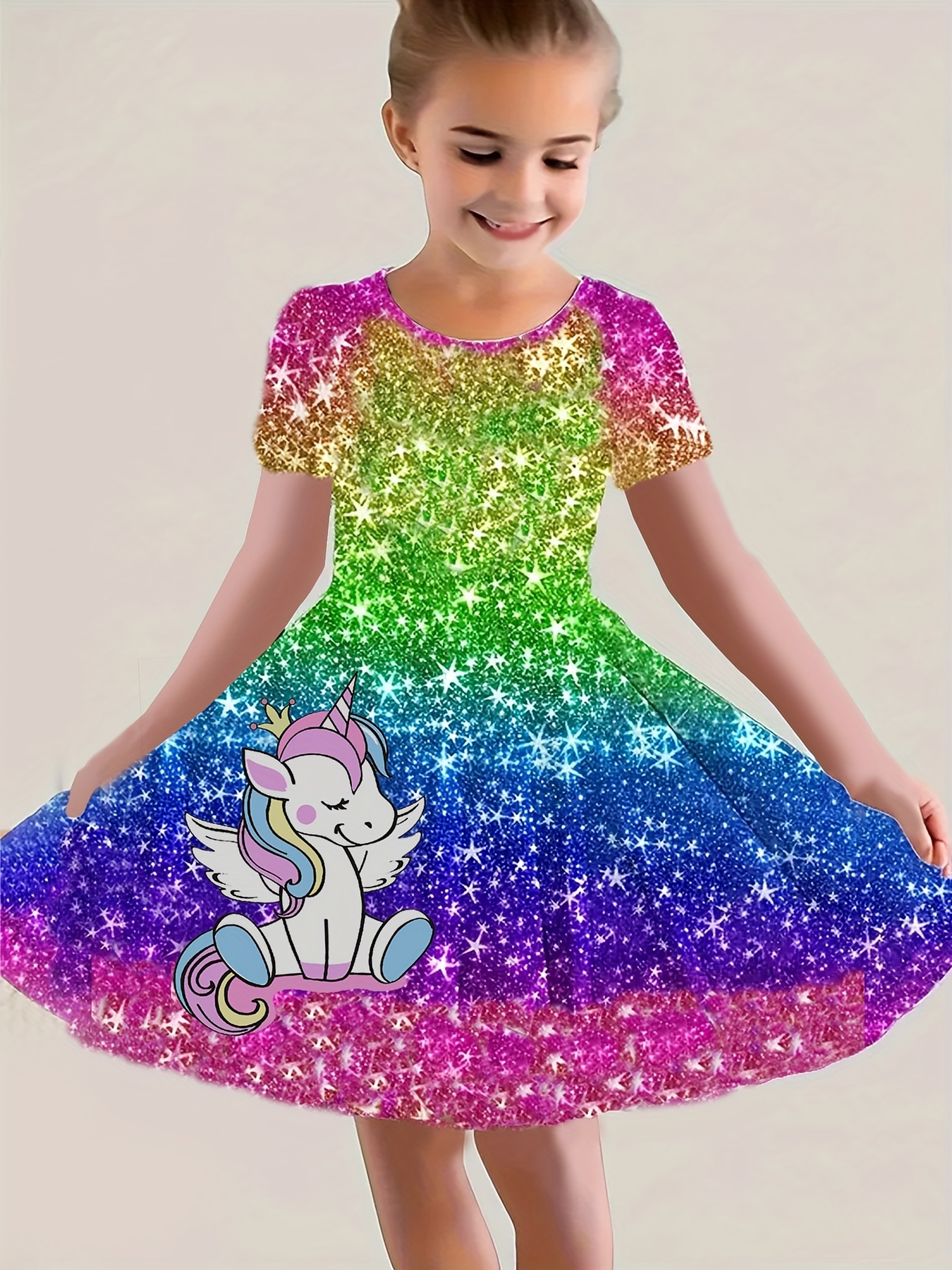 girls sparkling rainbow dress matching - Temu Mauritius