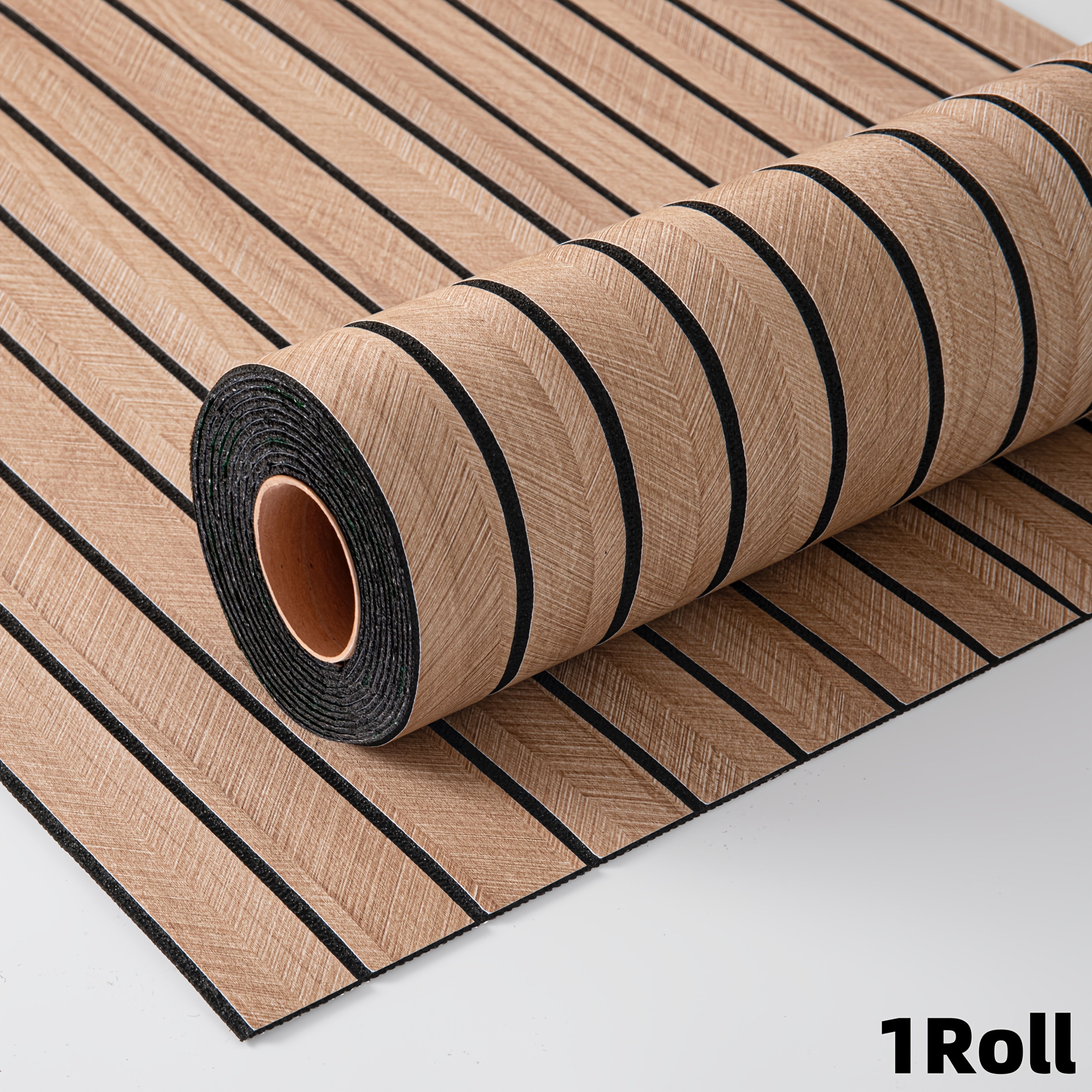TEMU Paquete de 1/2/3 rollos, rollo de papel tapiz 3D autoadhesivo de 2.5 mm de grosor, fácil de aplicar, diseño de de madera - Autoadhesivo para