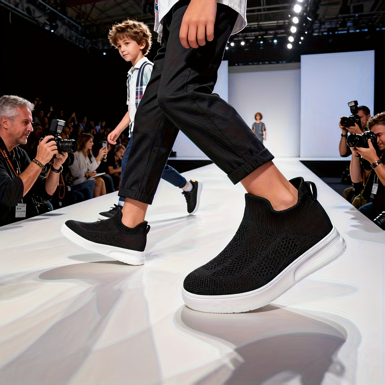 A Pair of Ultra-Lightweight, Stylish, Comfortable Casual Sports Shoes with a Sock-Like Design